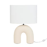 Nourison 21" Off White Textured Arch Table Lamp for Bedroom, Living Room, Console, Entryway