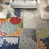 Nourison Aloha Indoor/Outdoor Area Rug 2' 8" x 4', Natural, Rectangular Tropical Botanical Easy-Cleaning Non Shedding Bed Room Living Room Dining Room Deck Backyard Patio