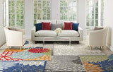 Nourison Aloha Indoor/Outdoor Multicolor 5'3" x 7'5" Area Rug, Tropical, Botanical, Easy Clean, Non Shedding, Bed Room, Living Room, Dining Room, Deck, Backyard, Patio (5x7)