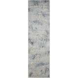 Nourison Somerset Nature Silver/Blue 2' x 5'9" Area Rug, Easy Cleaning, Non Shedding, Bed Room, Living Room, Dining Room, Kitchen (2x6)