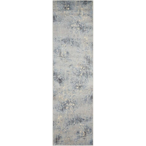 Nourison Somerset Nature Silver/Blue 2' x 5'9" Area Rug, Easy Cleaning, Non Shedding, Bed Room, Living Room, Dining Room, Kitchen (2x6)