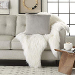 Mina Victory Fur Dot Foil Print Fur Light Grey 22" x 22" Throw Pillow