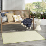 Nourison Courtyard Indoor/Outdoor Ivory Green 3' x 5' Area -Rug, Easy -Cleaning, Non Shedding, Bed Room, Living Room, Dining Room, Kitchen (3x5)