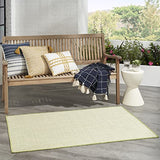 Nourison Courtyard Indoor/Outdoor Ivory Green 3' x 5' Area -Rug, Easy -Cleaning, Non Shedding, Bed Room, Living Room, Dining Room, Kitchen (3x5)