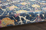 Nourison Passion Navy 3'9" x 5'9" Area Rug, Boho, Moroccan, Bed Room, Living Room, Dining Room, Kitchen, Easy Cleaning, Non Shedding, (4' x 6')