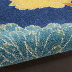 Nourison Allur Navy Multicolor 4' x 6' Area Rug, Modern, Floral, Bed Room, Living Room, Dining Room, Kitchen, Easy Cleaning, Non Shedding