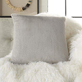 Mina Victory Fur Dot Foil Print Fur Light Grey 22" x 22" Throw Pillow
