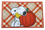 Nourison Peanuts Accent Throw Rug 20 x 32 inches Non-Skid Latex Backing Cartoon Character Print (Fall Pumpkin Rug)