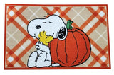 Nourison Peanuts Accent Throw Rug 20 x 32 inches Non-Skid Latex Backing Cartoon Character Print (Fall Pumpkin Rug)