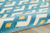 Nourison Harper Contemporary Blue 2'2'' x 3'9'' Area-Rug, Easy-Cleaning, Non Shedding, Bed Room, Living Room, Dining Room, Kitchen (2x4)