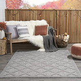Nourison Easy Care Moroccan Silver Grey 4' x 6' Area Rug, Trellis, Easy Cleaning, Non Shedding, Bed Room, Living Room, Dining Room, Backyard, Deck, Patio (4x6)