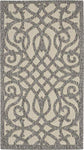 Nourison Palamos Indoor/Outdoor Cream Grey 2'2" x 3'9" Area Rug, Easy Cleaning, Non Shedding, Bed Room, Living Room, Dining Room, Backyard, Deck, Patio (2x4)
