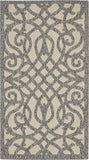 Nourison Palamos Indoor/Outdoor Cream Grey 2'2" x 3'9" Area Rug, Easy Cleaning, Non Shedding, Bed Room, Living Room, Dining Room, Backyard, Deck, Patio (2x4)