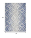Nourison Whimsicle Tribal Ivory Blue 6' x 9' Area Rug, Easy Cleaning, Non Shedding, Bed Room, Living Room, Dining Room, Kitchen (6x9)
