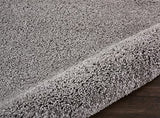 Nourison Malibu Shag Solid Silver Grey 3'11" x 5'11" Area-Rug, Easy-Cleaning, Non Shedding, Bed Room, Living Room, Dining Room, Kitchen (4x6)
