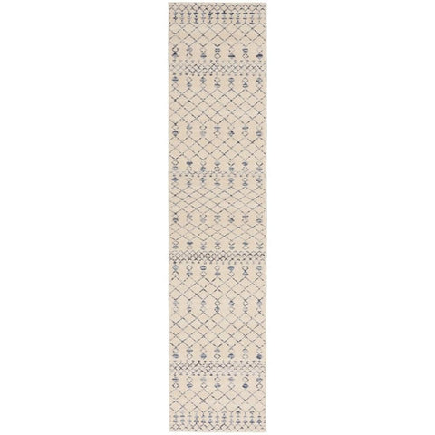 Nourison Royal Moroccan Farmhouse Beige Blue 2'3" x 12' Area Rug, Easy Cleaning, Non Shedding, Bed Room, Living Room, Dining Room, Kitchen (2x12)