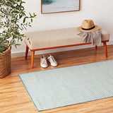 Nourison Courtyard Indoor/Outdoor Ivory Aqua 3' x 5' Area Rug, Geometric, Easy Cleaning, Non Shedding, Bed Room, Living Room, Dining Room, Deck, Patio, Backyard (3x5)