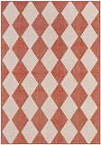 Nourison Positano Indoor/Outdoor Terracotta 4' x 6' Area Rug, Easy Cleaning, Non Shedding, Bed Room, Living Room, Dining Room, Backyard, Deck, Patio (4x6)