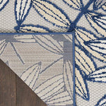 Nourison Aloha Indoor/Outdoor Ivory/Navy 5'3" x 7'5" Area Rug, Easy Cleaning, Non Shedding, Bed Room, Living Room, Dining Room, Backyard, Deck, Patio (5x7)