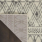 Nourison Passion Geometric Ivory/Grey 5'3" x 7'3" Area Rug, Easy Clean, Non Shedding, Bed Room, Living Room, Dining Room, Kitchen (5x7)