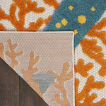 Nourison Aloha Indoor/Outdoor Multicolor 7' x 10' Area Rug, Coastal, Tropical, Easy Cleaning, Non Shedding, Bed Room, Living Room, Deck, Backyard