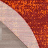 Nourison Essentials 4' x Round Red Modern Indoor/Outdoor Rug