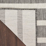 Nourison Positano Indoor/Outdoor Charcoal Ivory 5' x 7' Area Rug, Easy Cleaning, Non Shedding, Bed Room, Living Room, Dining Room, Deck, Backyard, Patio (5x7)