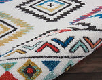 Nourison Tribal Decor Tribal White 2'2'' x 7'9'' Area-Rug, Easy-Cleaning, Non Shedding, Bed Room, Living Room, Dining Room, Kitchen (2x8)