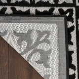Nourison Aloha 42x66 Modern Fabric Rug in Black White Finish