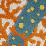 Nourison Aloha Indoor/Outdoor Multicolor 7' x 10' Area Rug, Coastal, Tropical, Easy Cleaning, Non Shedding, Bed Room, Living Room, Deck, Backyard
