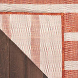 Nourison Positano 5' x 7' Terracotta Striped Indoor/Outdoor Area Rug, Easy Cleaning, Non Shedding, Bedroom, Living Room, Dining Room, Deck, Backyard, Patio