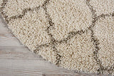 Nourison Amore Bohemian Cream 3'11" x ROUND Area -Rug, Easy -Cleaning, Non Shedding, Bed Room, Living Room, Dining Room, Kitchen (4 Round)