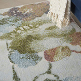 Nourison Trance Floral Ivory/Multi 3'11" x 5'11" Area -Rug, Easy -Cleaning, Non Shedding, Bed Room, Living Room, Dining Room, Kitchen (4x6)