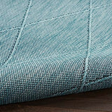Nourison Practical Solutions Indoor/Outdoor Aqua 4' x 6' Area Rug, Easy Cleaning, Non Shedding, Bed Room, Living Room, Dining Room, Backyard, Deck, Patio (4x6)
