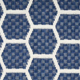 Nourison Reversible Indoor Outdoor Geometric Navy 5' x 7' Area Rug, Easy Clean, Non Shedding, Bed Room, Living Room, Dining Room, Kitchen (5x7)