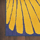Nourison Aloha Indoor/Outdoor Navy Multicolor 2' x 6' Area Rug, Easy Cleaning, Non Shedding, Bed Room, Living Room, Dining Room, Backyard, Deck, Patio (2x6)