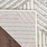 Nourison Grafix Geometric Grey 5'3" x 7'3" area-rug, easy-clean, Non Shedding, Bed Room, Living Room, Dining Room, Kitchen (5x7)