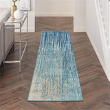 Nourison Passion Abstract Navy/Light Blue 2'2" x 10' Area -Rug, Easy -Cleaning, Non Shedding, Bed Room, Living Room, Dining Room, Kitchen (2x10)