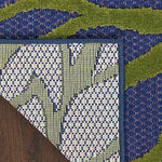 Nourison Aloha Indoor-Outdoor Navy Multicolor 2'8" x 4' Area Rug, Easy Cleaning, Non Shedding, Bed Room, Living Room, Dining Room, Backyard, Deck, Patio (3x4)