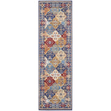 Nourison Grafix Multicolor 2'3" x 7'6" Area -Rug, Moroccan, Bordered, Bed Room, Living Room, Dining Room, Kitchen, Easy -Cleaning, Non Shedding, (8' Runner)