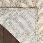 Nourison Aloha Indoor/Outdoor Ivory Grey 2'8" x 4' Area Rug, Easy Cleaning, Non Shedding, Bed Room, Living Room, Dining Room, Backyard, Deck, Patio (3x4)