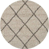 Nourison Brisbane Shag Cream 4' x Round Area-Rug, Easy-Cleaning, Non Shedding, Bed Room, Living Room, Dining Room, Kitchen (4 Round)