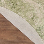Nourison Astra Machine Washable Ivory Green 5'3" x Round Area Rug, Easy Clean, Non Shedding, Bed Room, Living Room, Dining Room, Kitchen (5' Round)