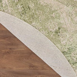 Nourison Astra Machine Washable Ivory Green 5'3" x Round Area Rug, Easy Clean, Non Shedding, Bed Room, Living Room, Dining Room, Kitchen (5' Round)