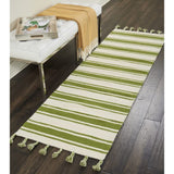 Nourison Solano Bohemian Ivory/Green 2'2" x 7'6" Area -Rug, Easy -Cleaning, Non Shedding, Bed Room, Living Room, Dining Room, Kitchen (2x8)