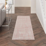 Nourison Whimsicle Pink Ivory 2' x 8' Area Rug, Contemporary, Artistic, Easy Cleaning, Non Shedding, Bed Room, Living Room, Dining Room, Kitchen, (8' Runner)
