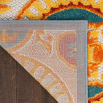 Nourison Aloha Indoor/Outdoor Multicolor 3'6" x 5'6" Area Rug, Easy Cleaning, Non Shedding, Bed Room, Living Room, Dining Room, Patio, Deck, Backyard (4x6)