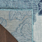 Nourison Garden Oasis Indoor-Outdoor Blue 4' x 6' Area Rug, Easy Cleaning, Non Shedding, Bed Room, Living Room, Dining Room, Backyard, Deck, Patio (4x6)