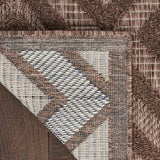 Nourison Versatile Brown 5' x 7' Indoor/Outdoor Area Rug, Easy Cleaning, Non Shedding, Living Room, Bedroom, Dining Room, Patio, Deck