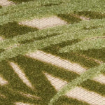 Nourison Aloha Ivory Green 3'6" x 5'6" Area Rug, Easy Clean, Non Shedding, Bed Room, Living Room, Dining Room, Kitchen (4' x 6')